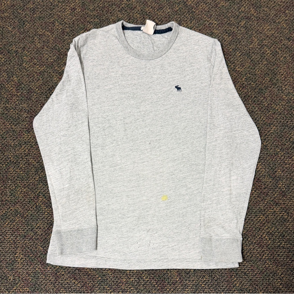 Abercrombie Grey Thermal Long Sleeve Embroidered Logo‎ M